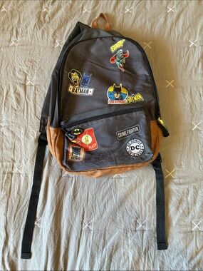 DC Comics Black and Brown Batman Sticker Backpack